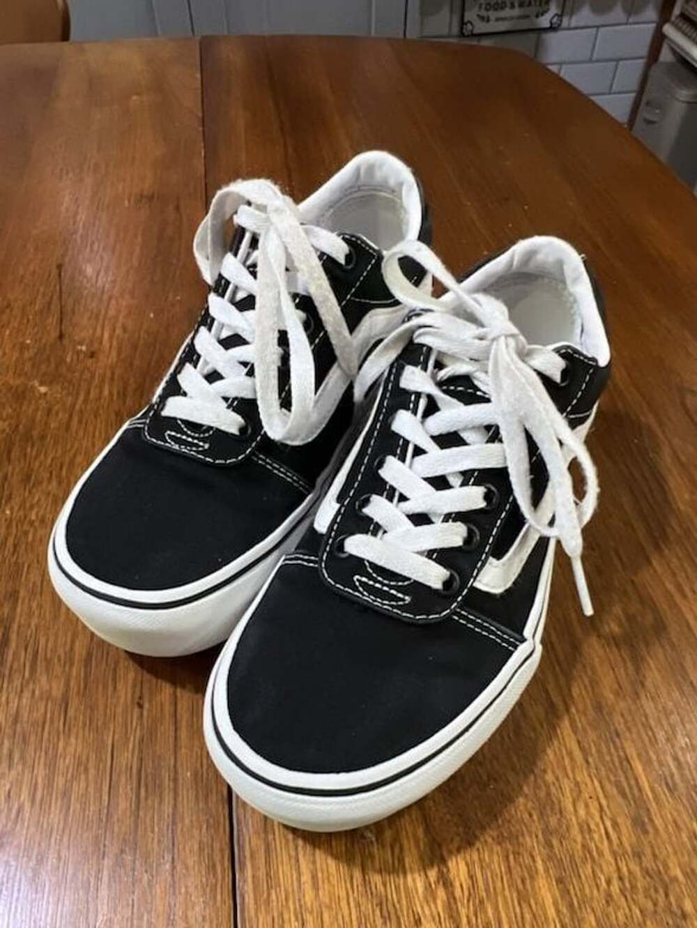 Vans Ward Platform Black White Canvas Sneaker Women’s Size 7